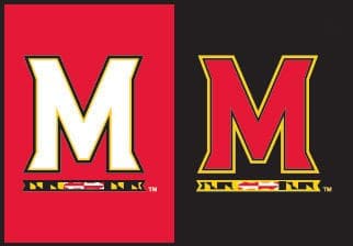Red and Black "M" marks for the University of Maryland's Department of Intercollegiate Athletics