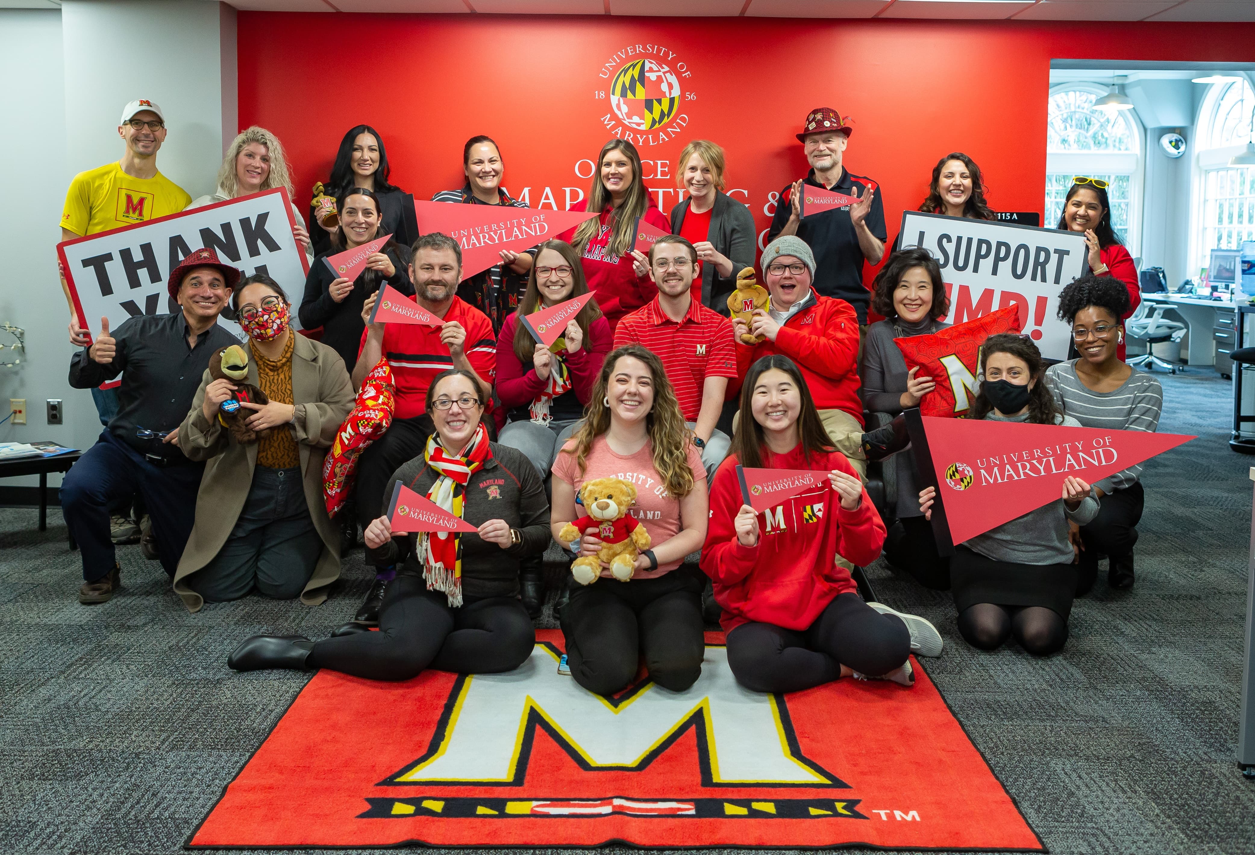 Some of the staff of the University of Maryland's Office of Marketing and Communication