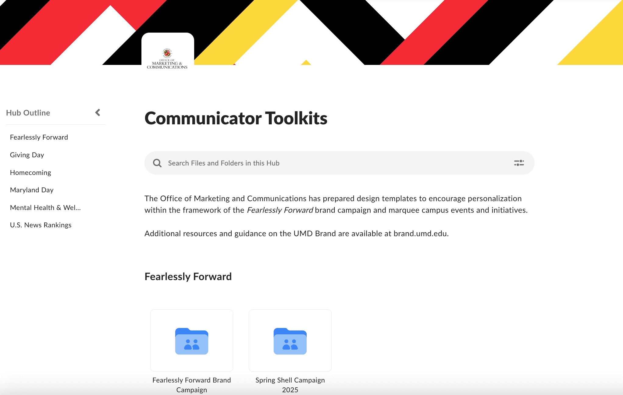 A screenshot of the Communicator Toolkit Hub on Box.