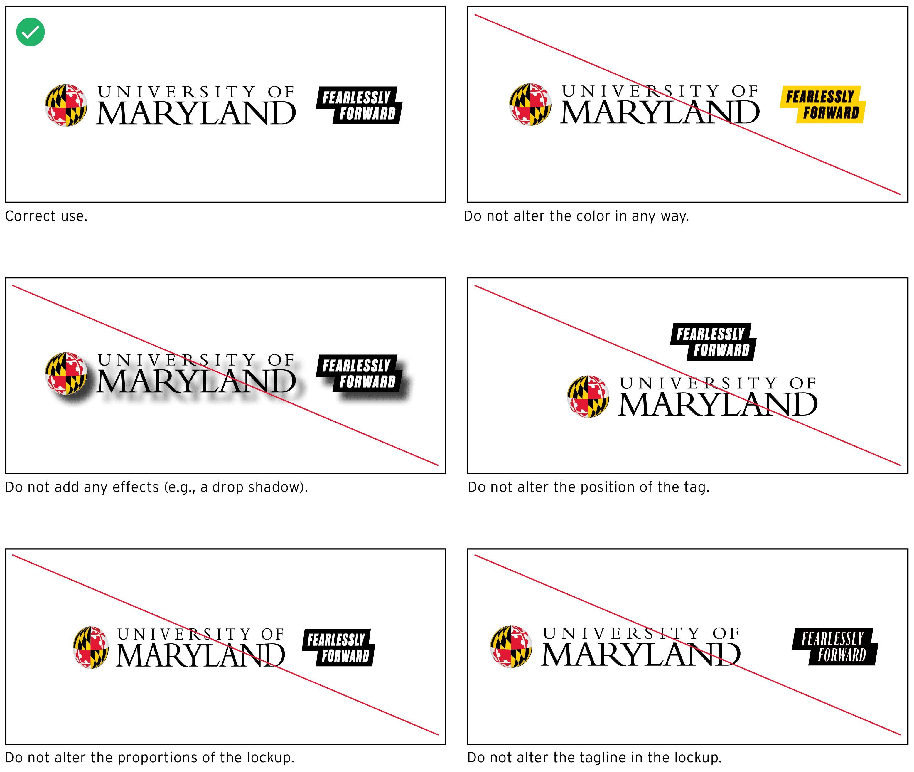University of Maryland | Fearlessly Forward correct usage examples