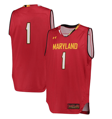 A red sleeveless jersey emblazoned with the number 1.